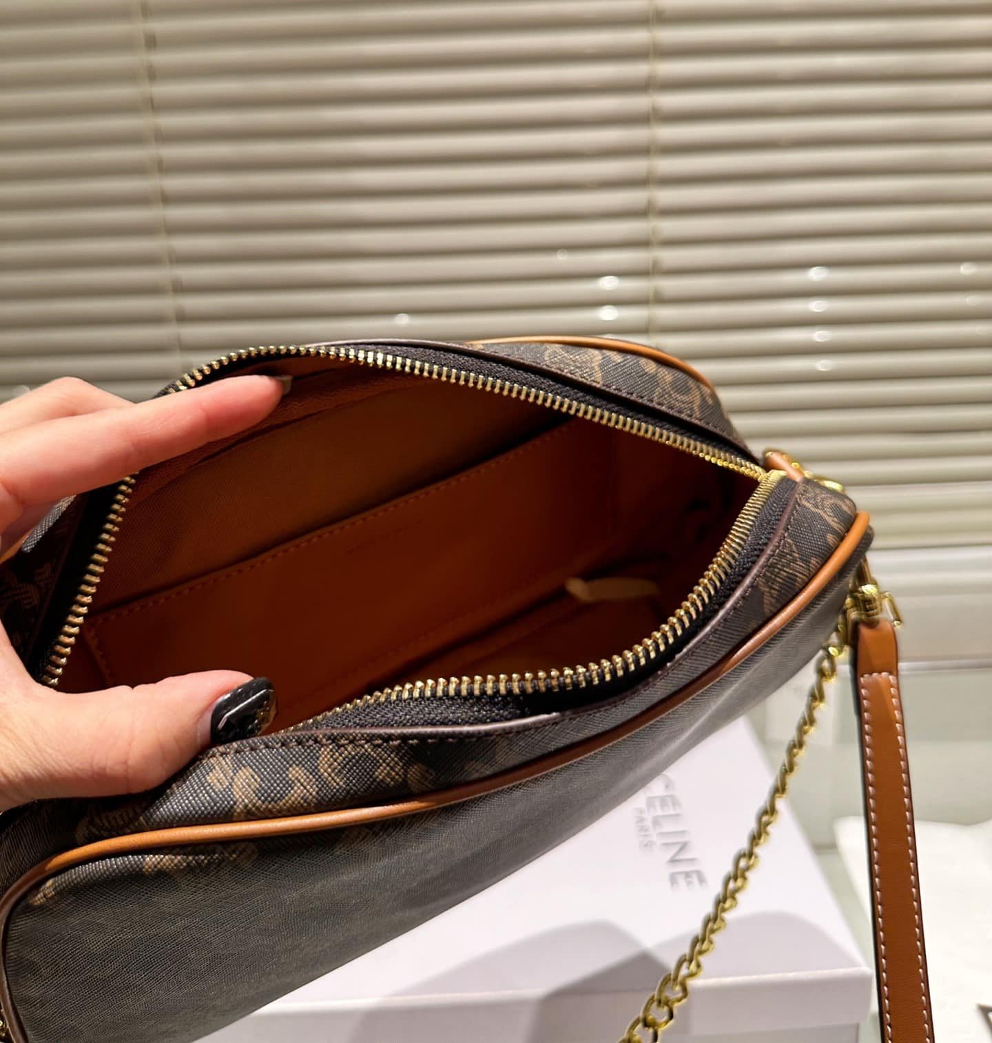 Ce1i*e Multi Bag In Triomphe Canvas And Calfskin Tan 26Cm 114122Bzj 04Lu