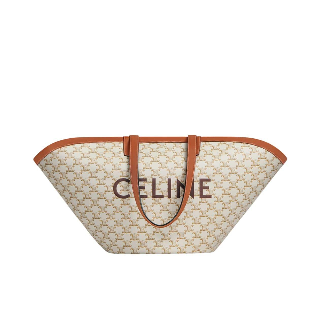 Ce1i*e Women Medium Couffin Bag In Triomphe Canvas Ce1i*e Print White 57Cm 196262Cyx 01Bc