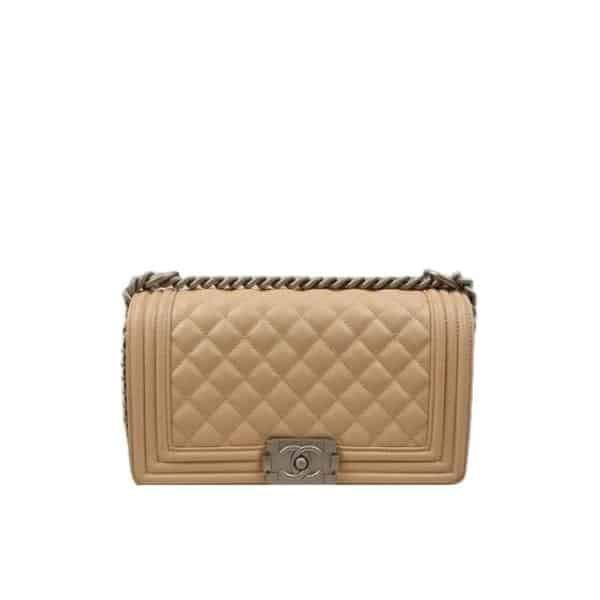 Ch**el Boy Ch**el Handbag Nude 25Cm