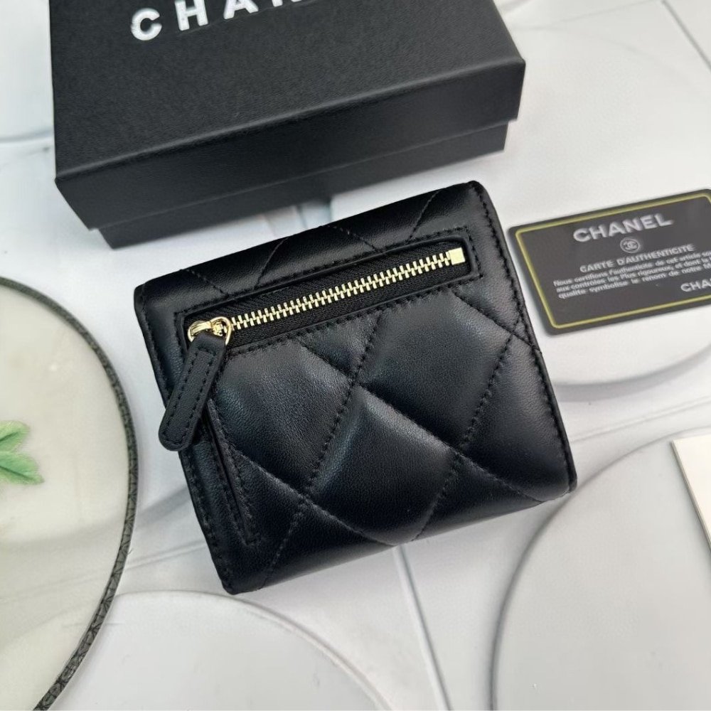 Ch**el 19 Flap Card Holder Black 11Cm Ap1790 B04852 94305