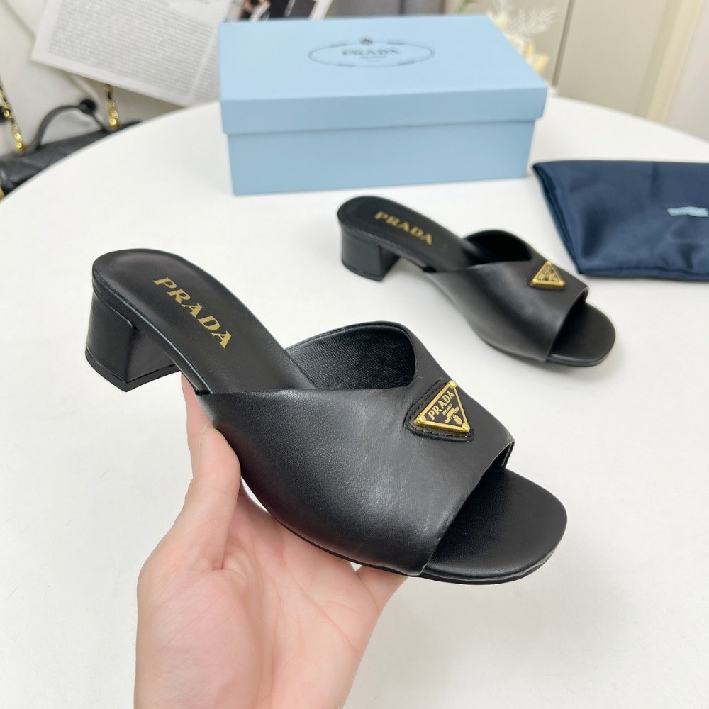 Pra*a Padded Nappa Leather Sandals Black 1Xx711 2Dl8 F0002 F A035