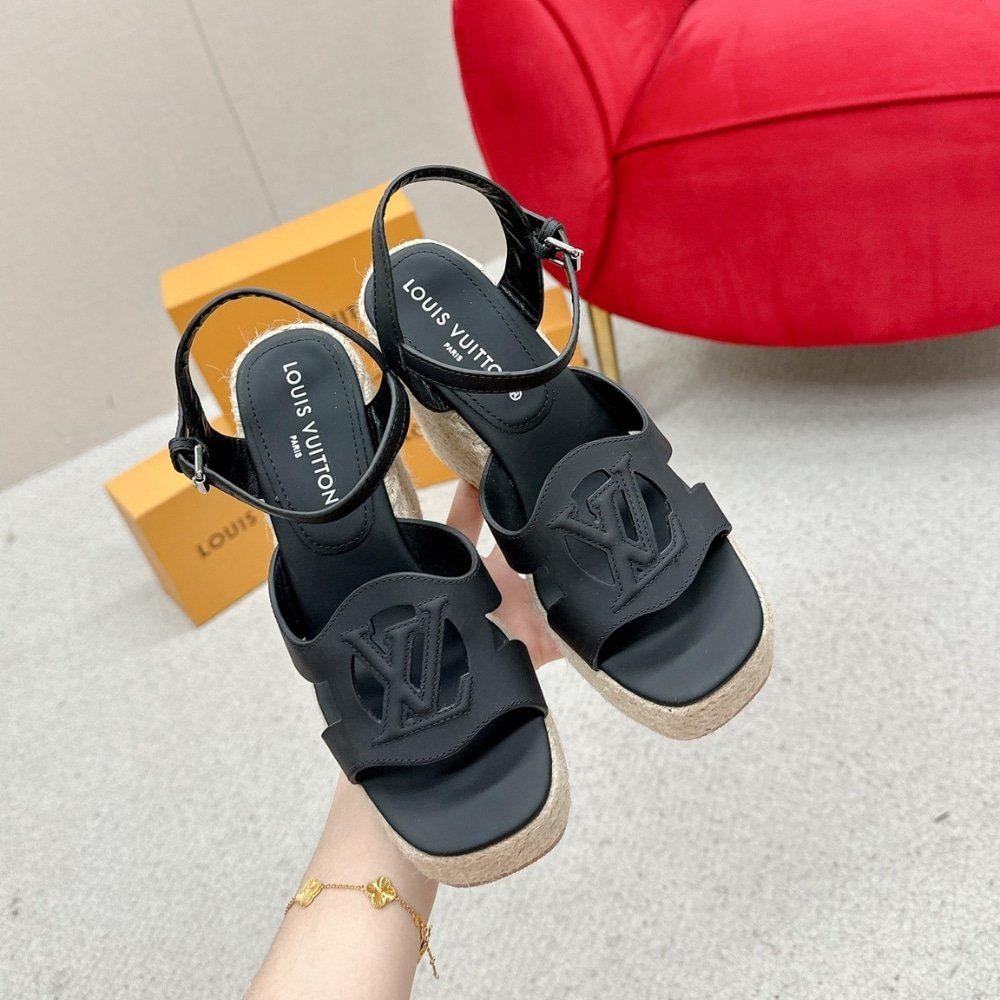 L0vis Vvtt0n Lv Isola Wedge Sandal Noir 1Aci88