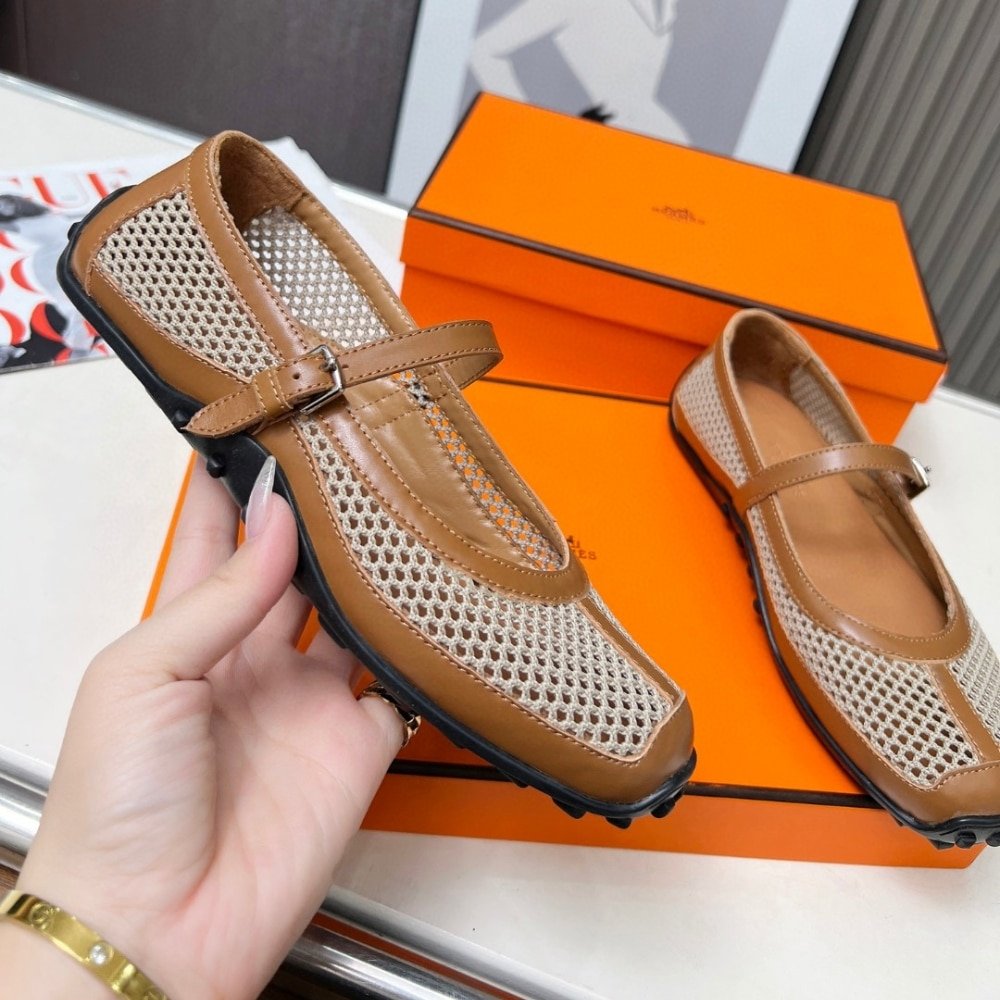 H**me5 Kichu Ballet Flats Beige Lin H251170Z 7K380