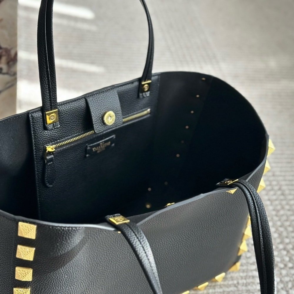 Va1e*ntin0 Garavani Rockstud Tote Bag Black 40Cm