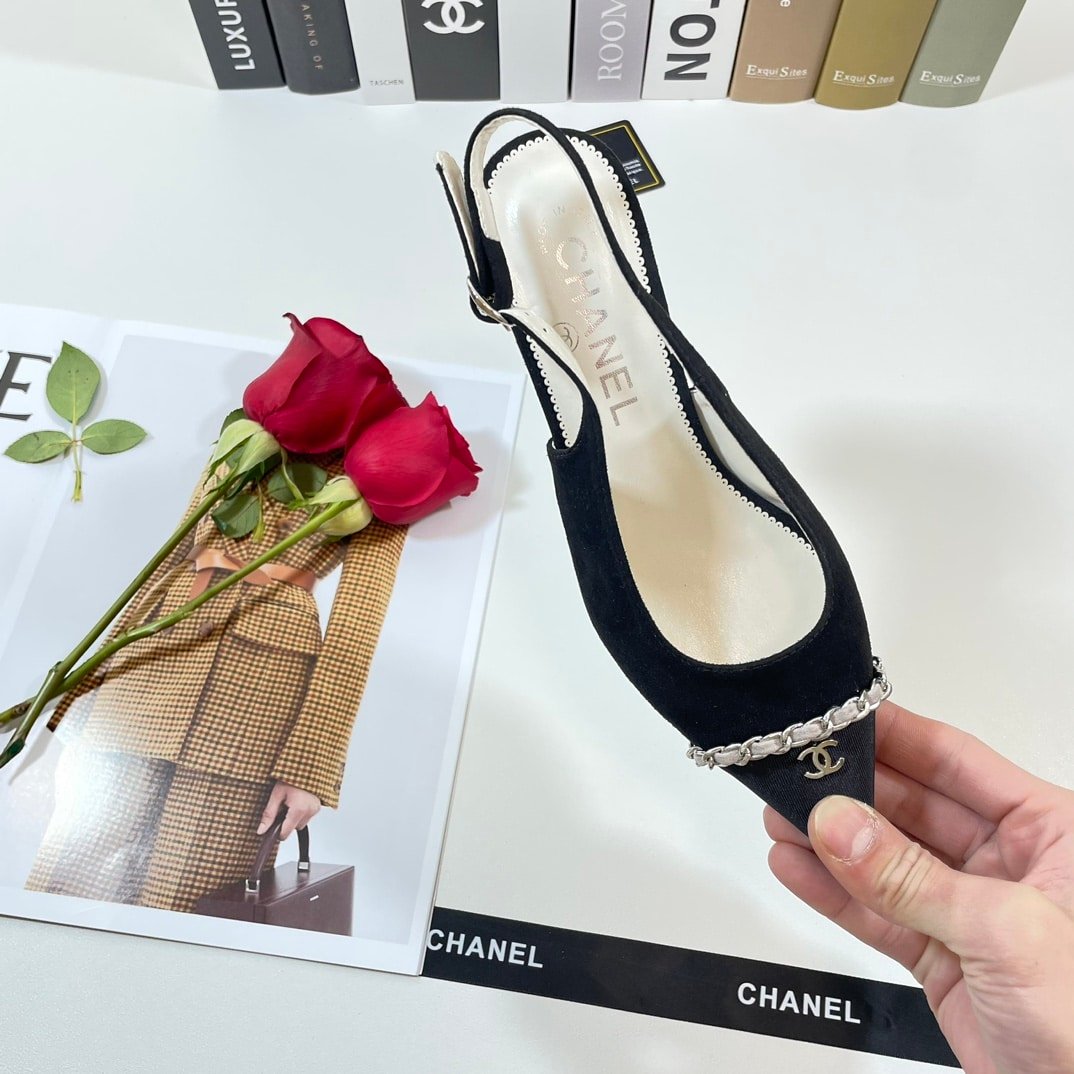 Ch**el Slingbacks Black G39643 Y56380 K5796