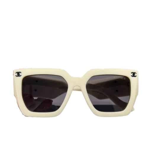 Ch**el Vintage White Sunglasses
