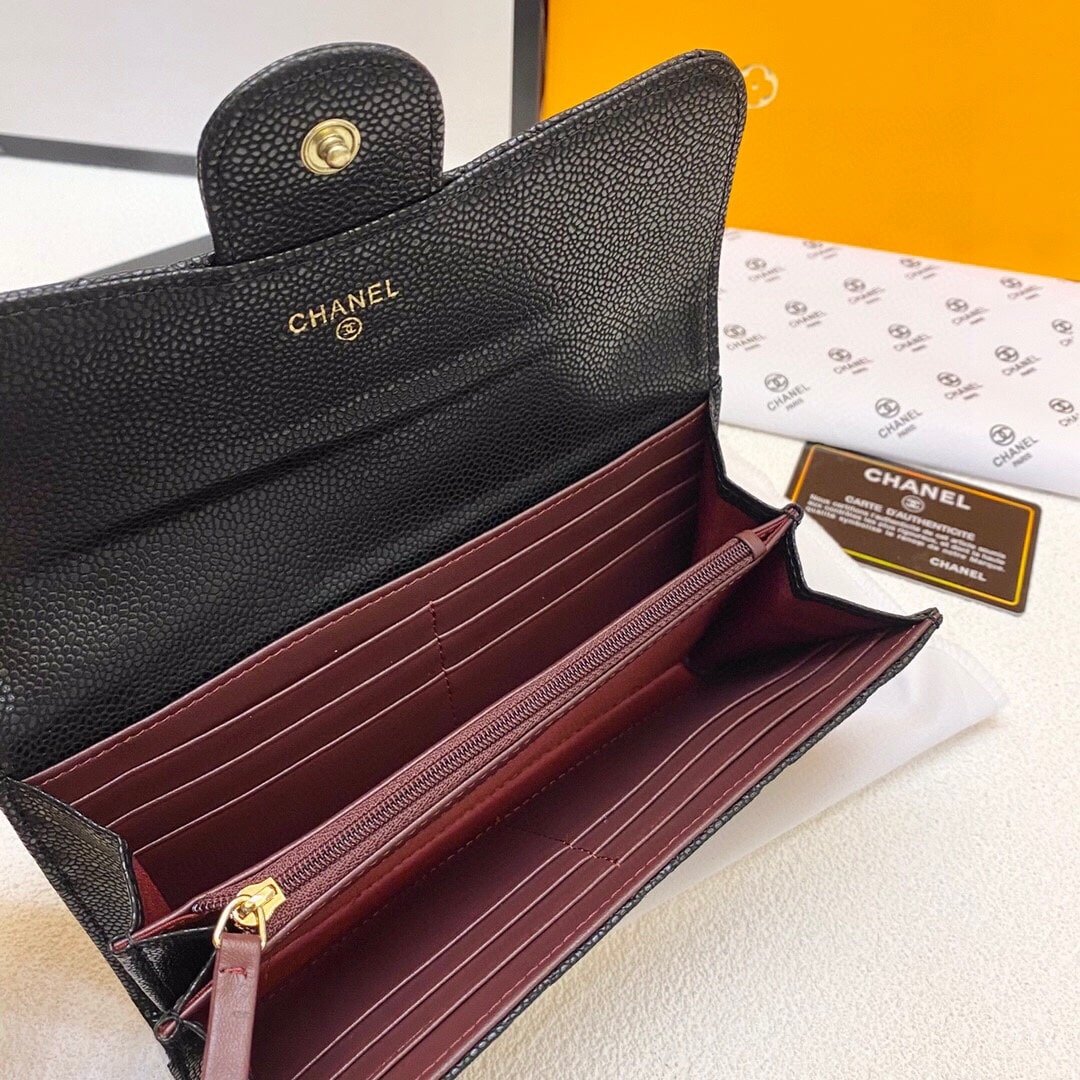 Ch**el Classic Long Flap Wallet 19Cm