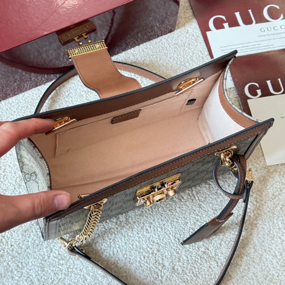 Gvc*1 Padlock Small Shoulder Bag Brown Gg Svp*me 25Cm 498156 Khnkg 8534