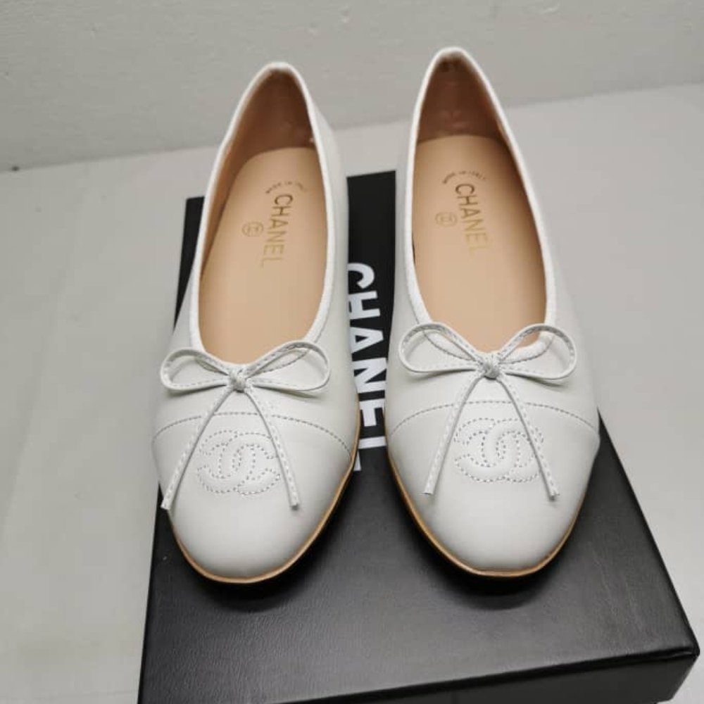 Ch**el Ballet Flats White