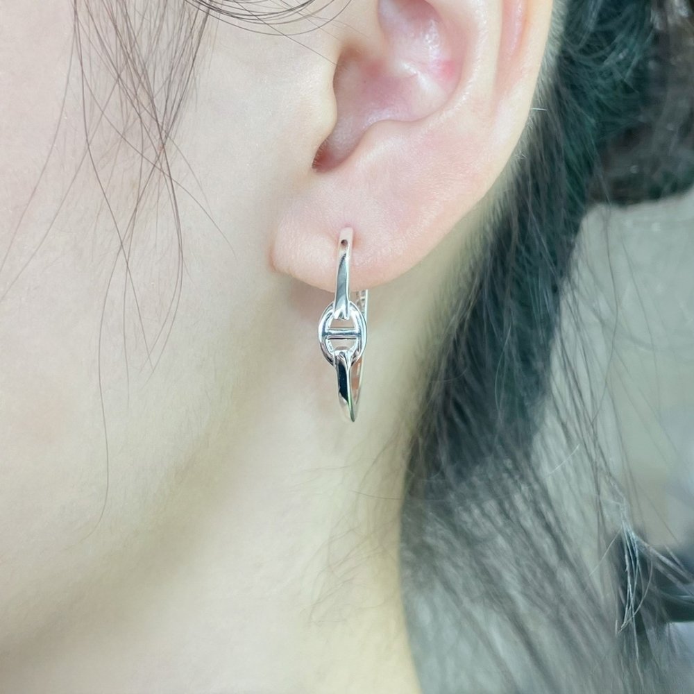 H**me5 Chaine D’Ancre Enchainee Earrings Silver H109511B 00