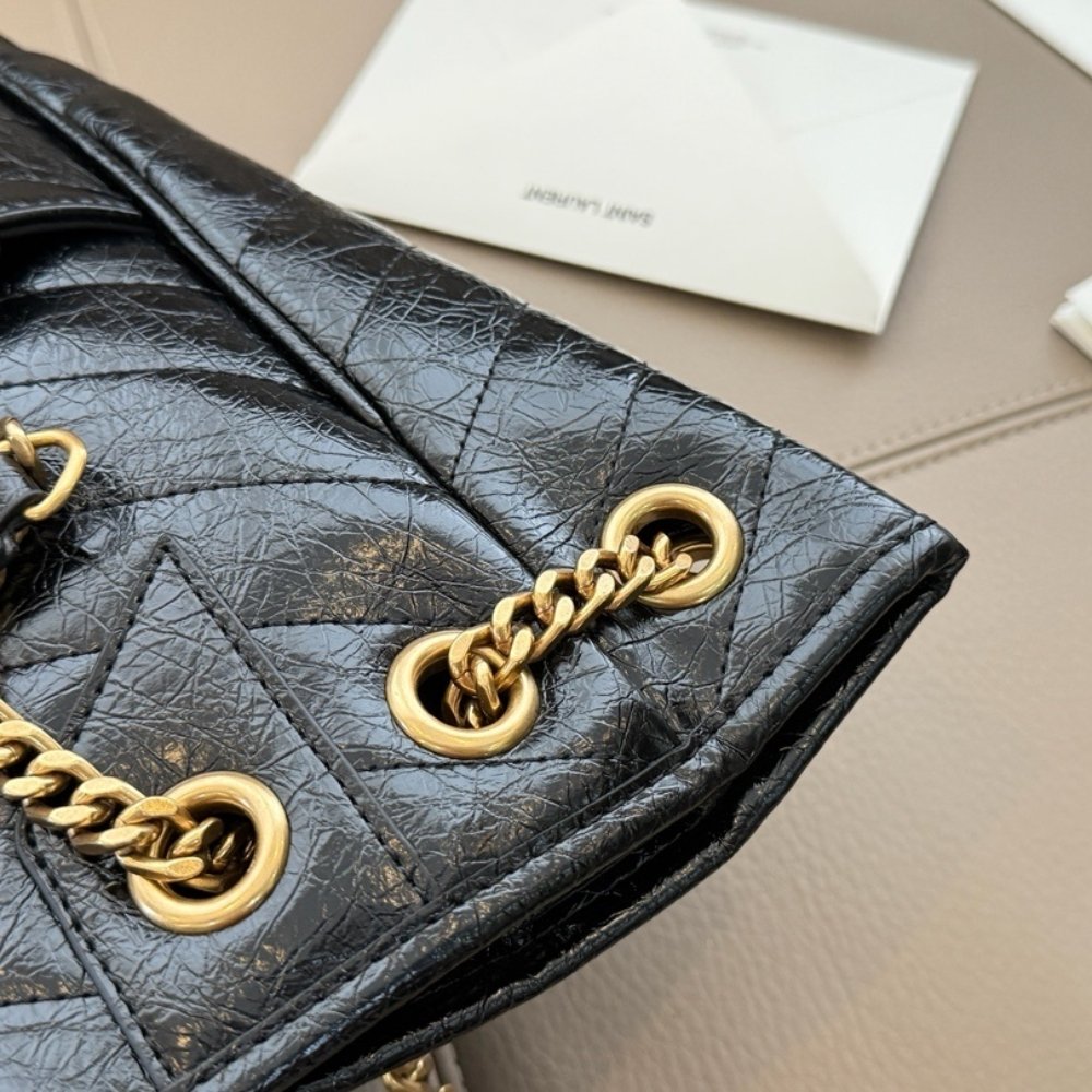 Sa1nt Lau*nt Niki Small Shopping In Vintage Black Leather 30Cm 8622950EN071000