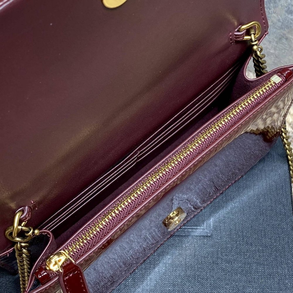 [S*per Vip 1:1] Sa1nt Lau*nt Kate Tassel Chain Wallet Burgundy 19Cm 742833Bmiiw6413