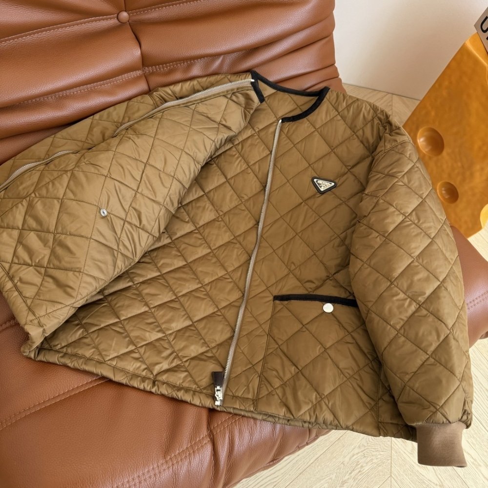 Pra*a Quilted Lightweight Re Nylon Jacket Cork Beige 292167 1Wq9 F0594 S Ooo