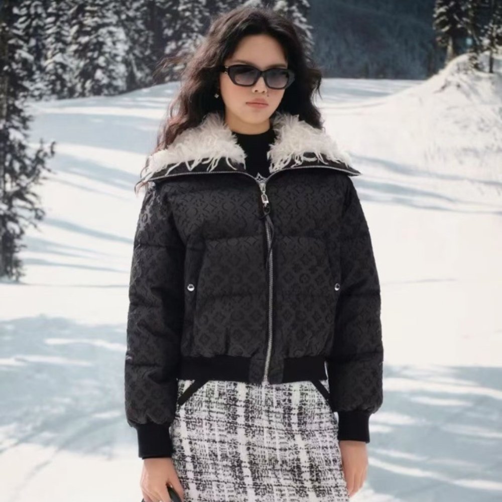 L0vis Vvtt0n Feather Collar Puffer Jacket Black 1Aiphc