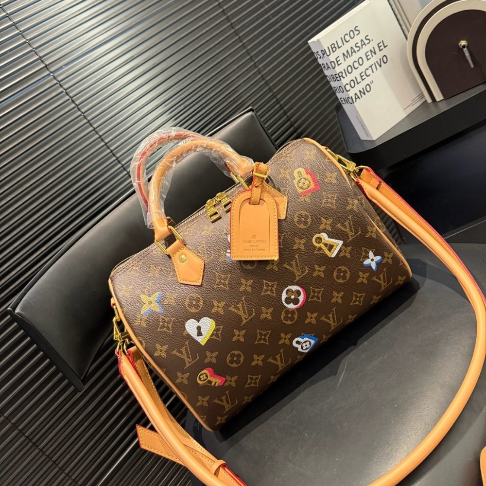 L0vis Vvtt0n Speedy Bandoulière 30 In Monogram Canvas Brown 30Cm