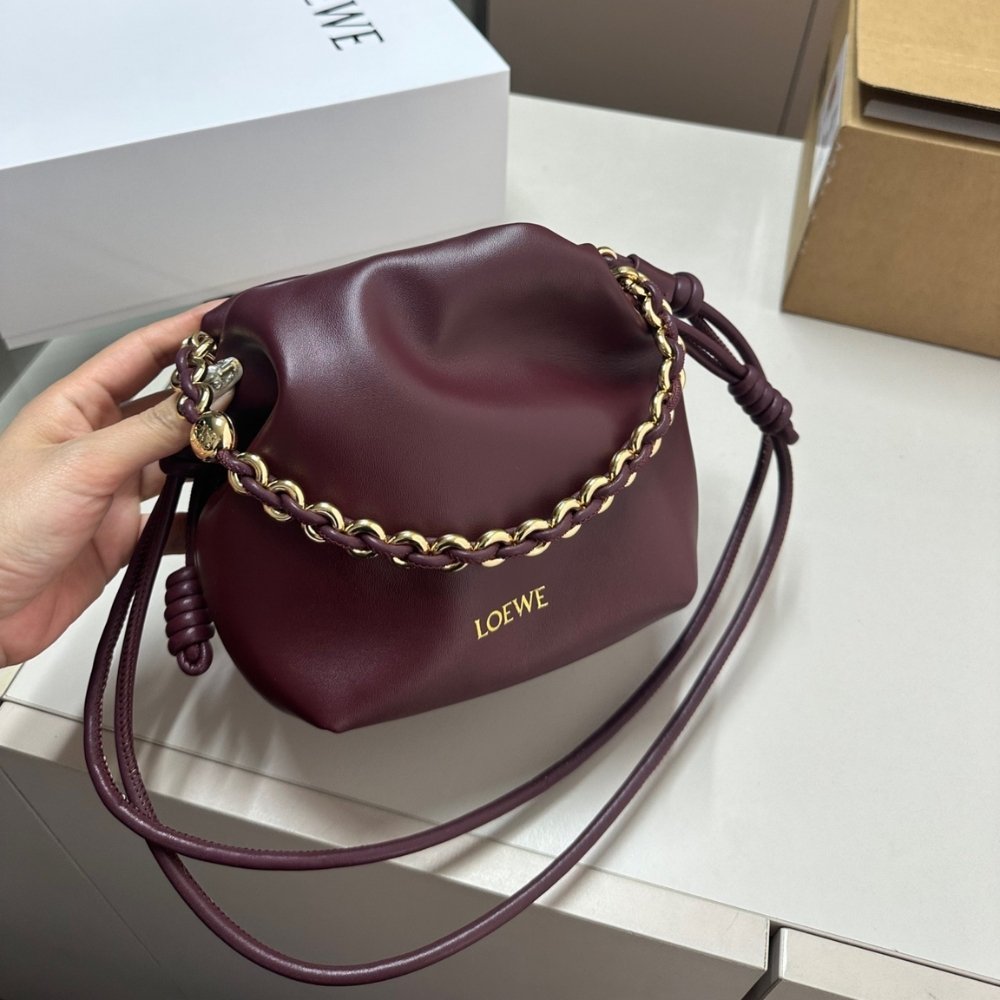 L0ew* Mini Flamenco Purse In Mellow Nappa Dark Burgundy 23Cm A914Cbpx03 7240