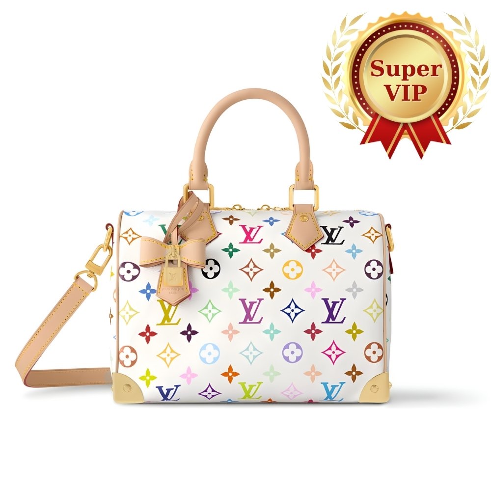 [S*per Vip 1:1] L0vis Vvtt0n X Murakami Speedy Bandoulière 25 Bag White 25Cm M13085