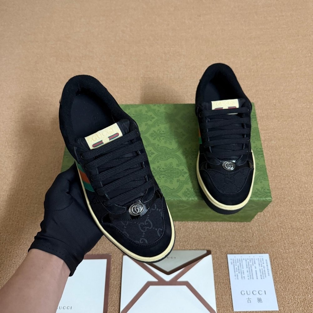 Gvc*1 Women Screener Sneaker Black Leather 840305 FAES7 1059
