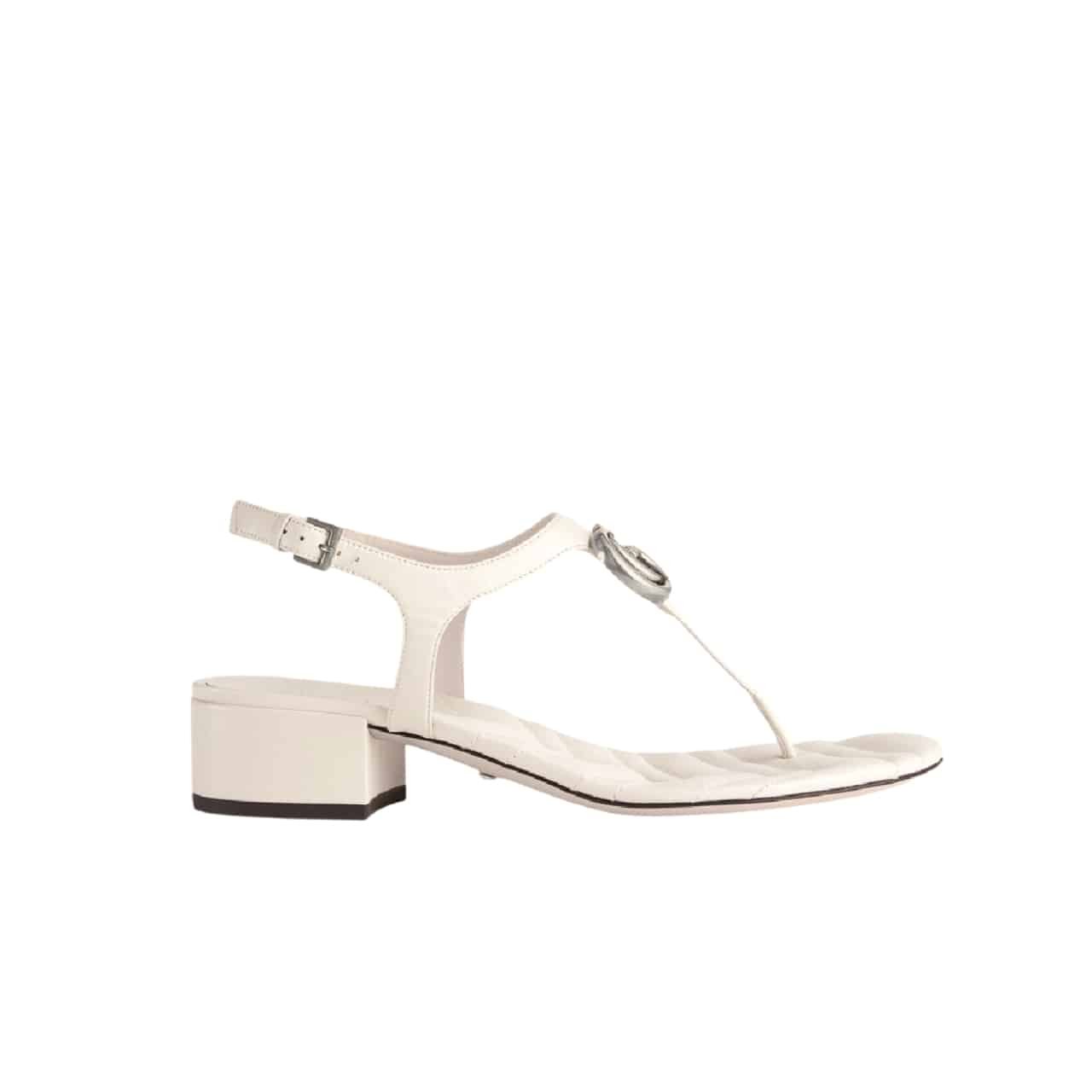 Gvc*1 Double G Sandal Leather White 674840 Bko00 9022