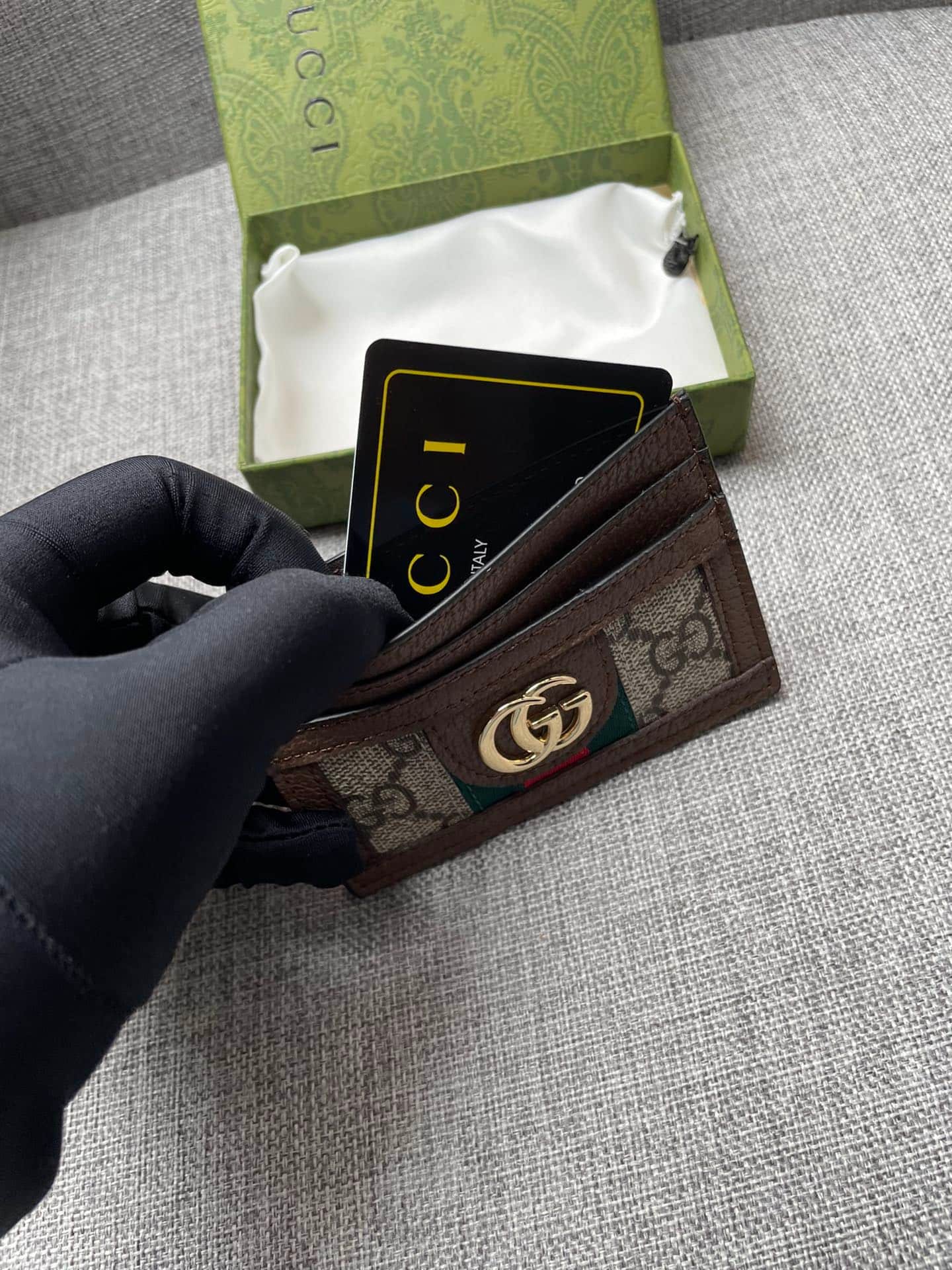 Gvc*1 Ophidia Gg Card Case Monogram Brown 10Cm 523159 96Iwg 8745