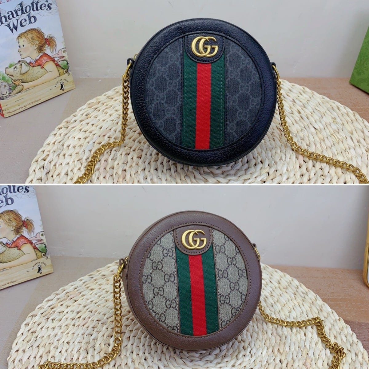 Gvc*1 Ophidia Mini Gg Round Shoulder Bag Beige 18Cm 550618 96I3B 8745