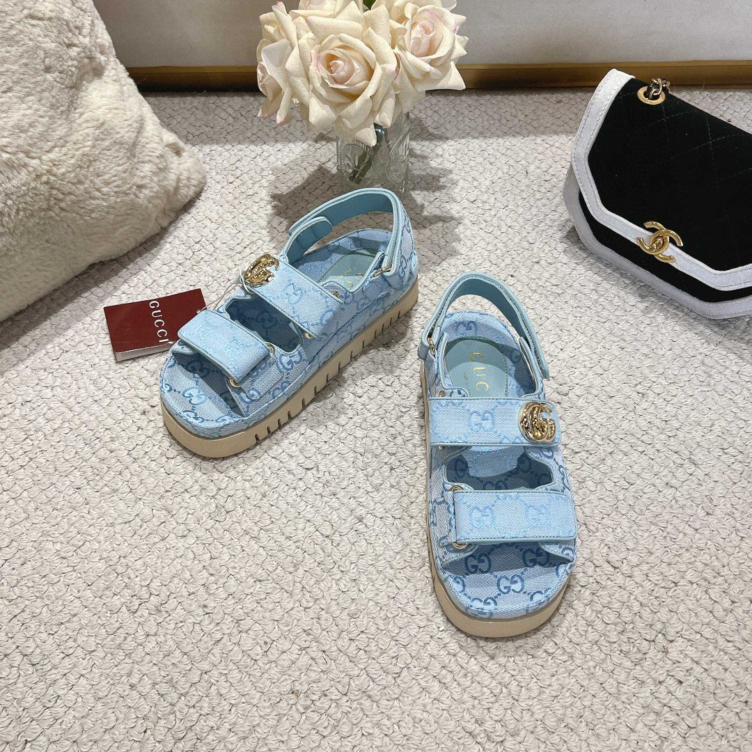 Gvc*1 Women’s Sandal With Double G Light Blue 816630 Fad9G 4956