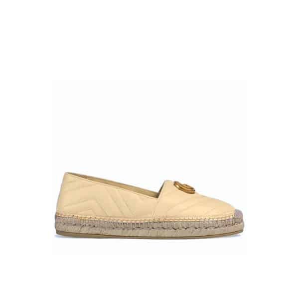 Gvc*1 Leather Espadrille With Double G Beige