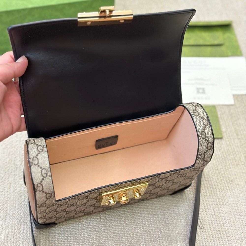 Gvc*1 Padlock Bamboo Handle Gg Svp*me Handbag 25Cm