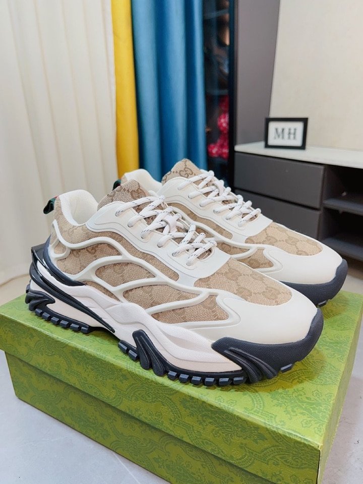 Gvc*1 Gg Men’S Sneaker Rubber Leather Beige