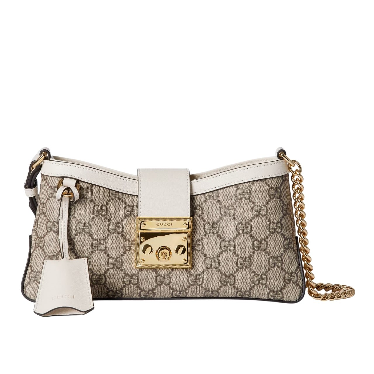 Gvc*1 Padlock Small Shoulder Bag White 25Cm 811705 Khnkg 9761