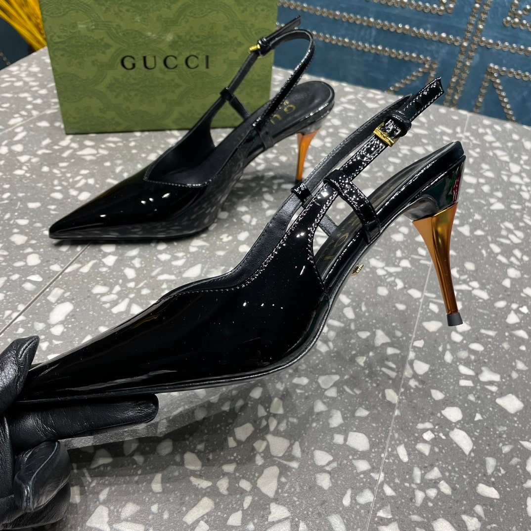 Gvc*1 Women’S Slingback Heeled Pump Black