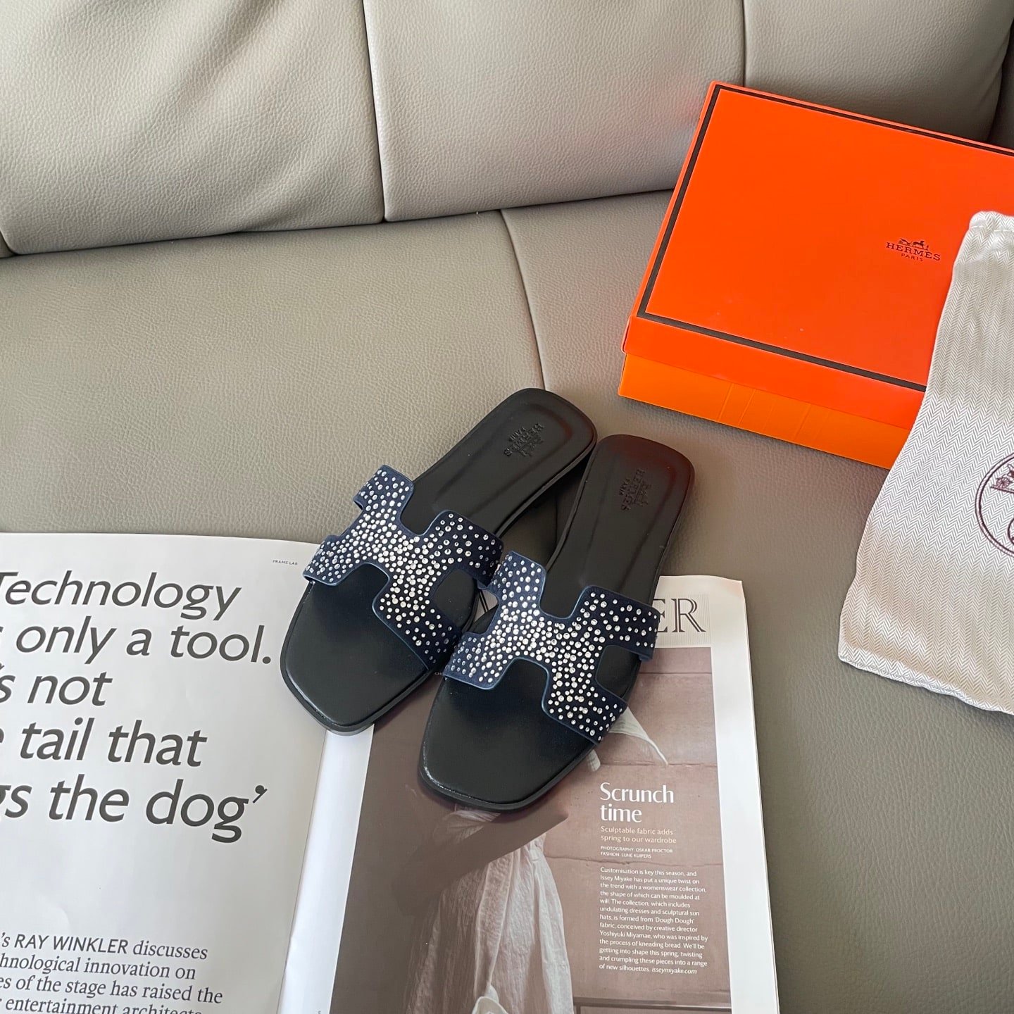 H**me5 Oran Sandal Jean In Black Grey