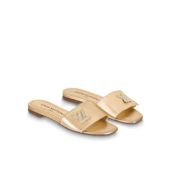 L0vis Vvtt0n Shake Flat Mule Gold 1Ab2Rd