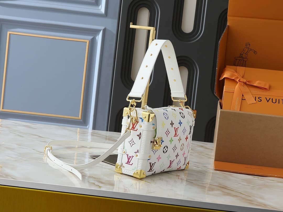 L0vis Vvtt0n X Takashi Murakami Side Trunk MM Bag Multicolore Blanc 23Cm M14046