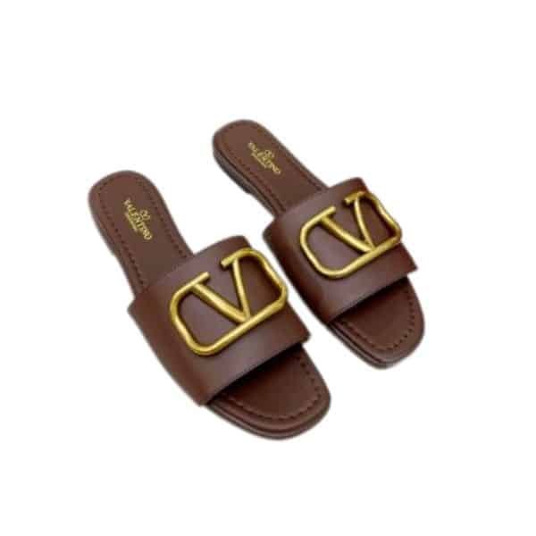 Va1e*ntin0 Garavani Vlogo Signature Slide Sandal Brown