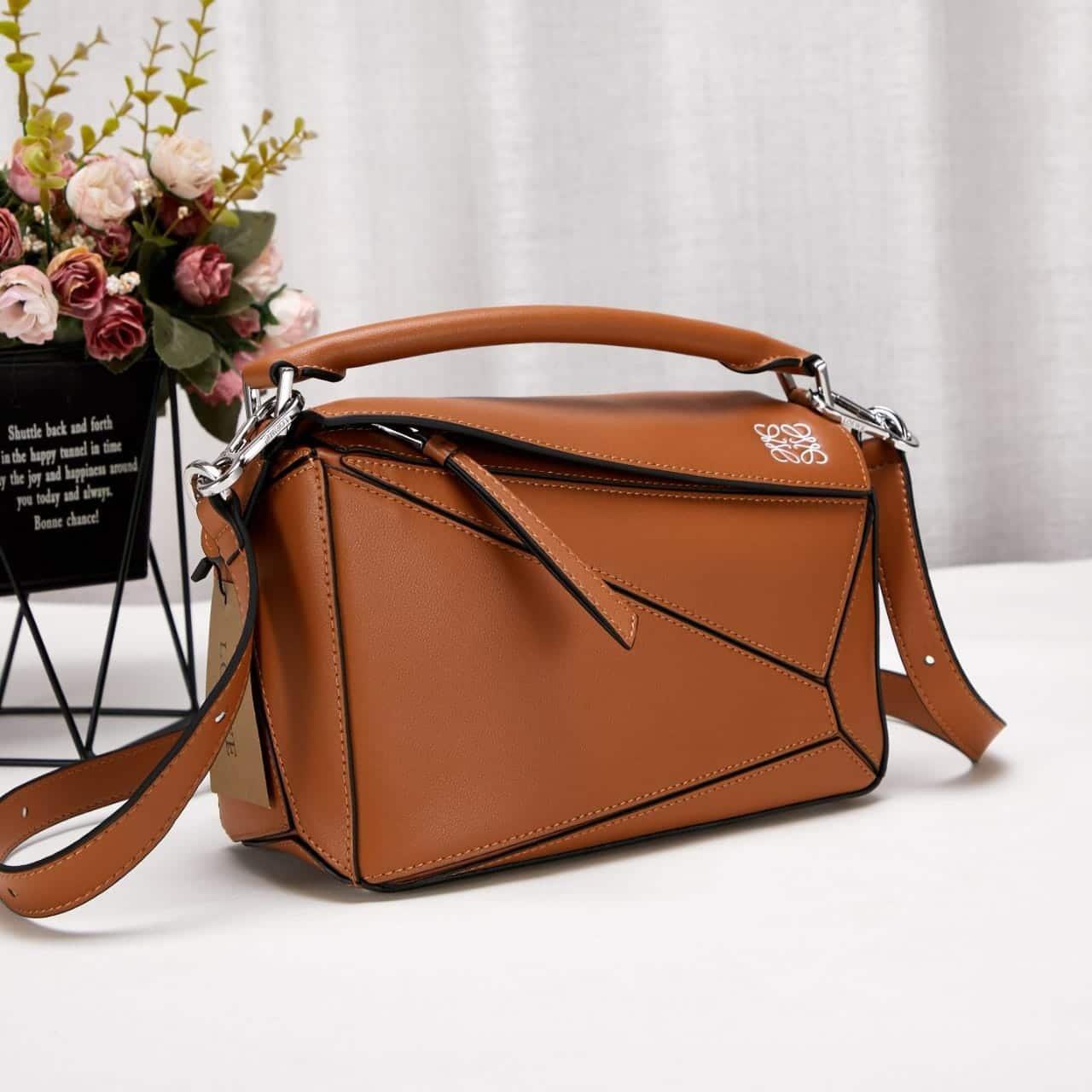 L0ew* Puzzle Leather Shoulder Bag 24Cm Tan