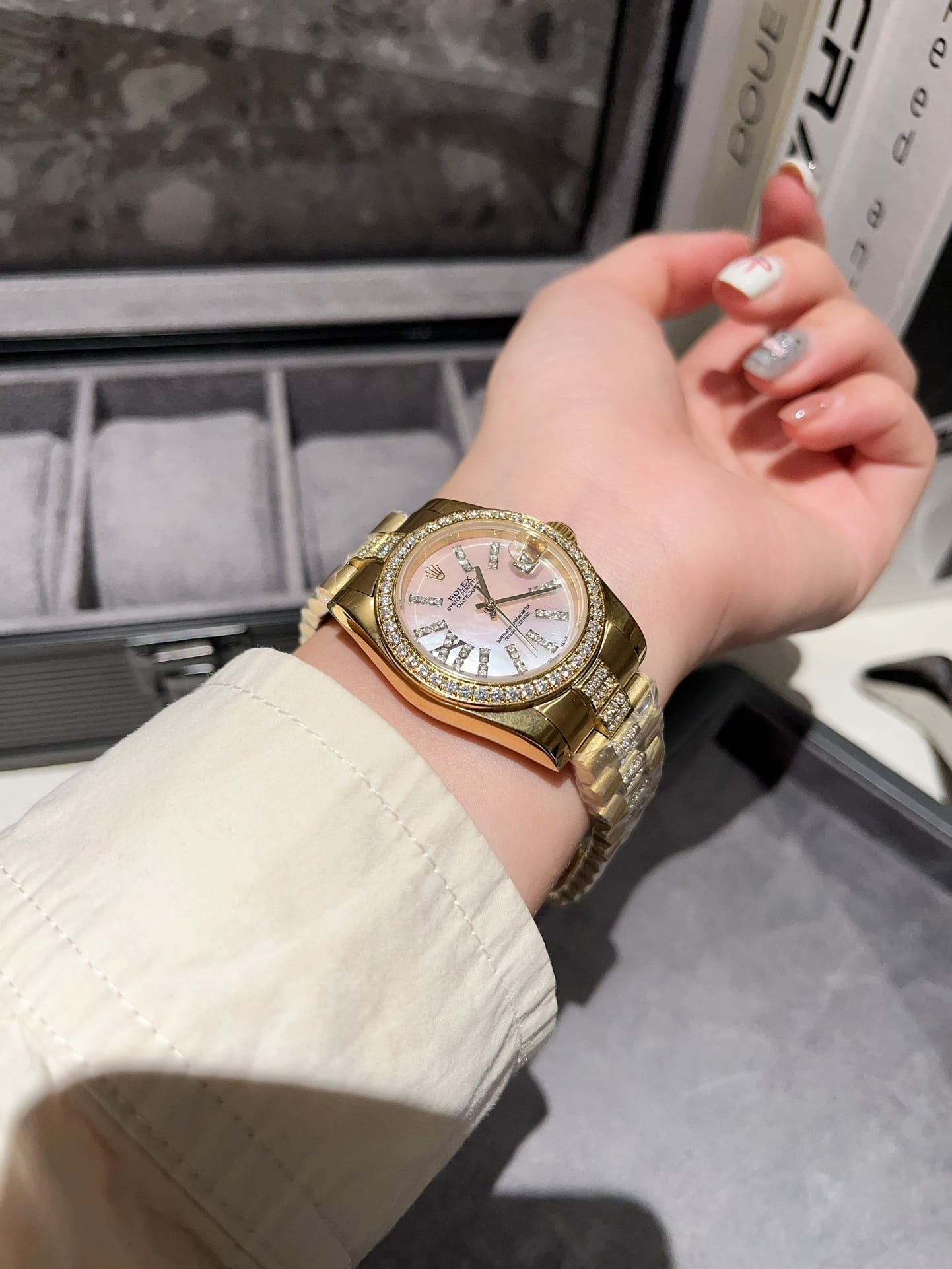 R01ex Datejust D1am0nd In Gold With Pinl Dial 31Mm