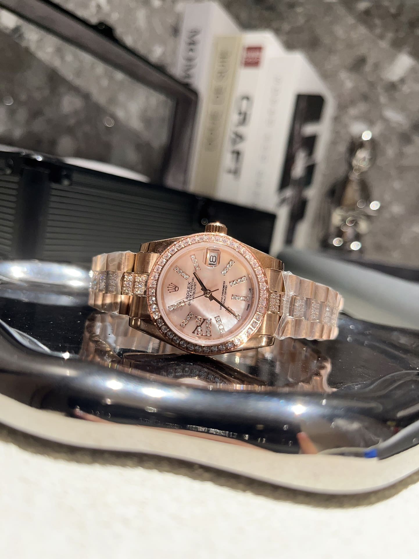 R01ex Datejust D1am0nd In Rose Gold With Pink Dial 31Mm