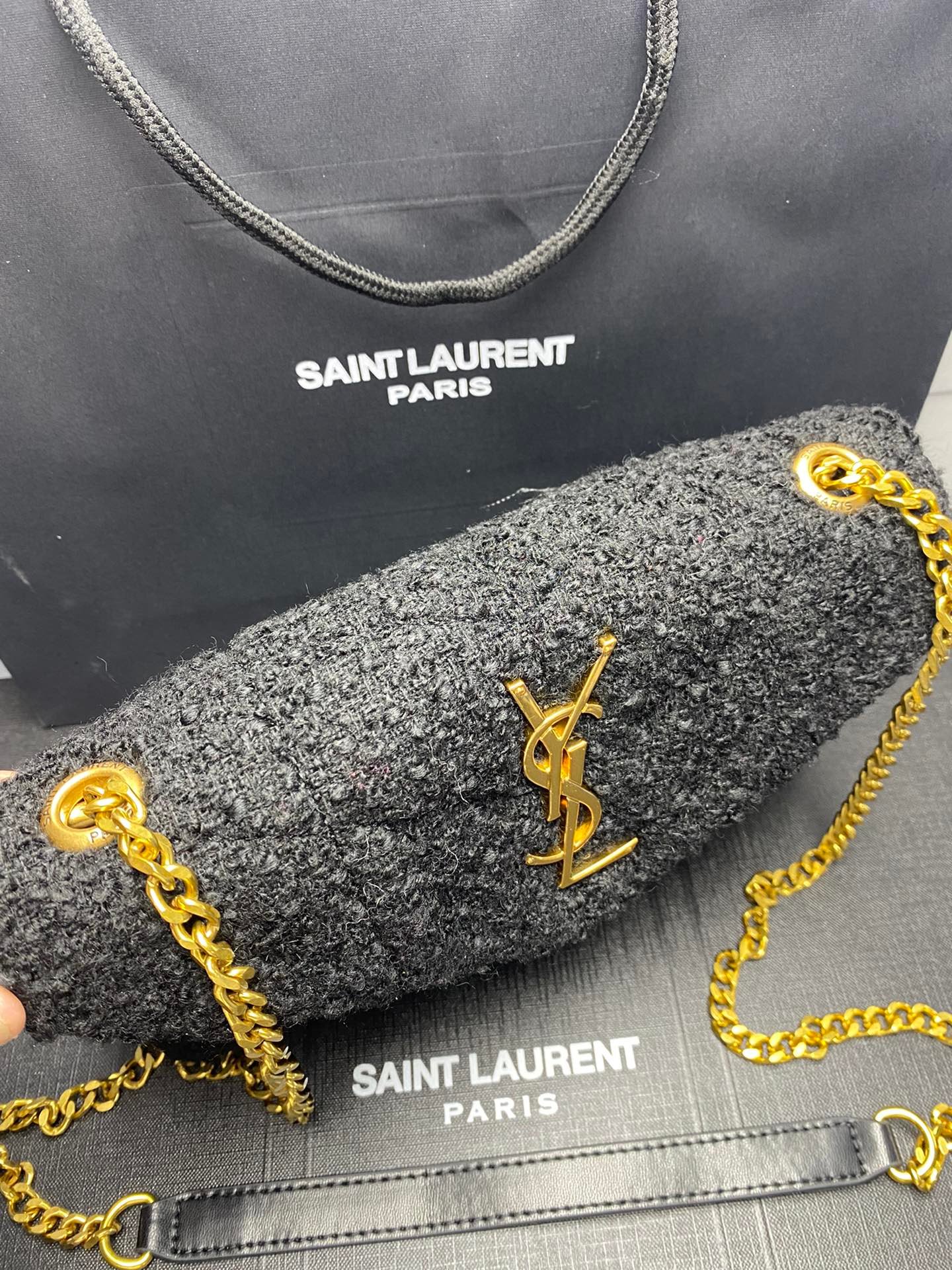 Sa1nt Lau*nt Small Loulou Boucle Bag Black 23Cm