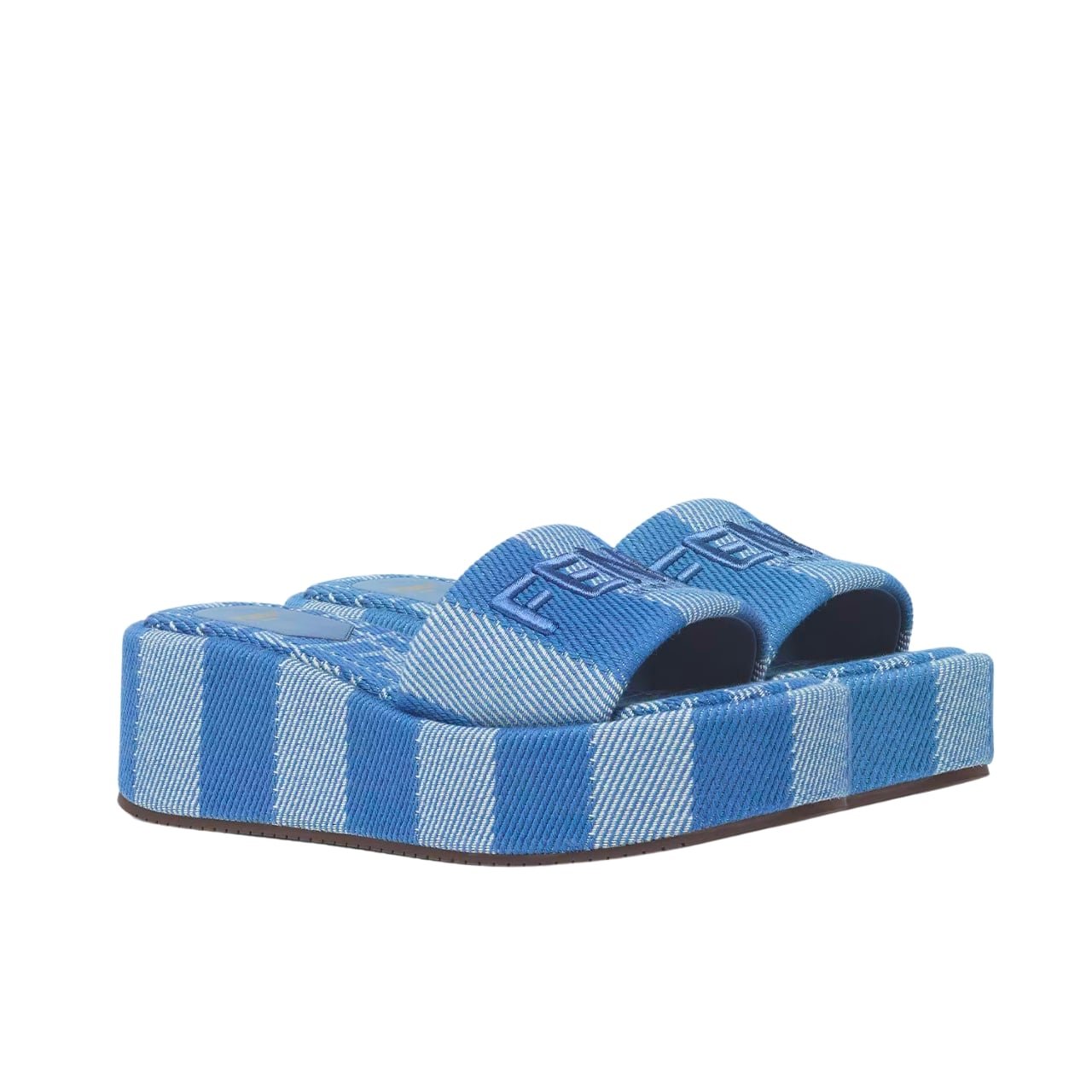 F**di Sunshine Flatform Slides Light Blue Denim 8R8515Asb5F1Std