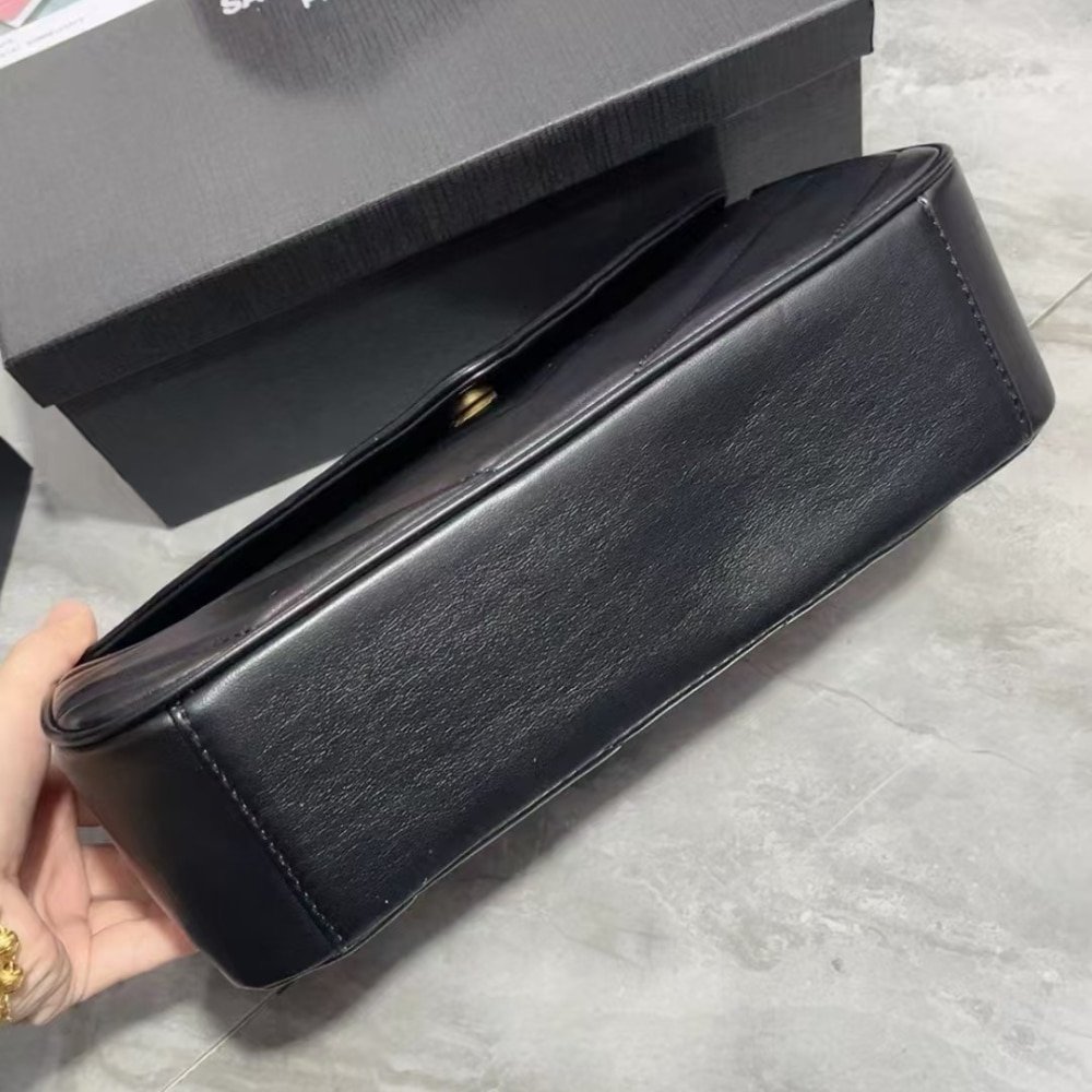 Sa1nt Lau*nt Loulou Medium In Matelassé Black 29Cm 801439Aaeax1000