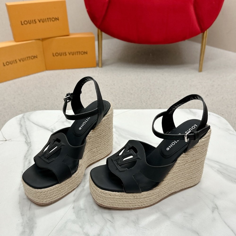 L0vis Vvtt0n Lv Isola Wedge Sandal Noir 1Aci88