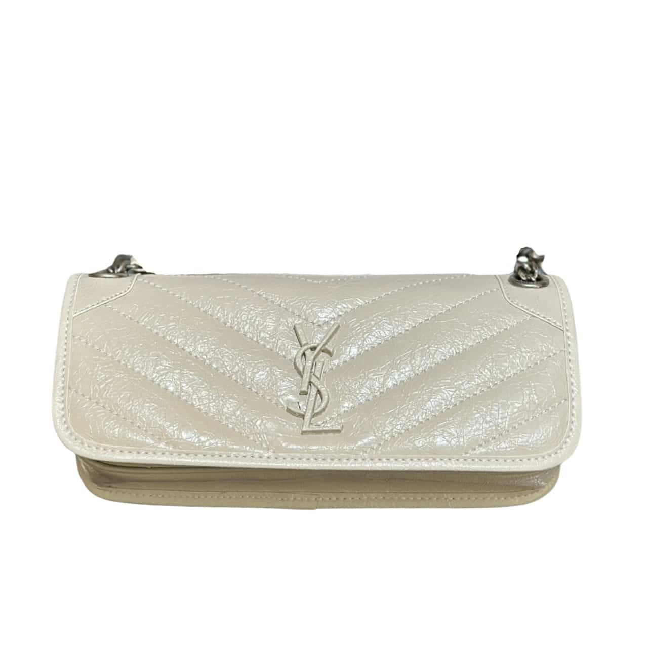 Sa1nt Lau*nt Mini Matelasse Monogram Niki Bag White 26Cm