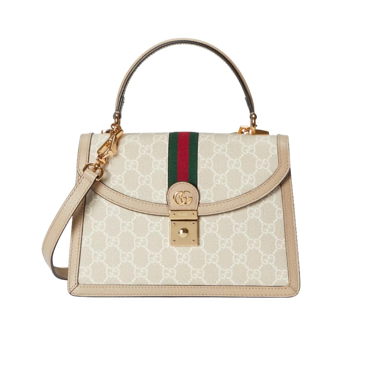 Gvc*1 Ophidia Small Top Handle Bag Beige 25Cm 651055 Uulag 9682
