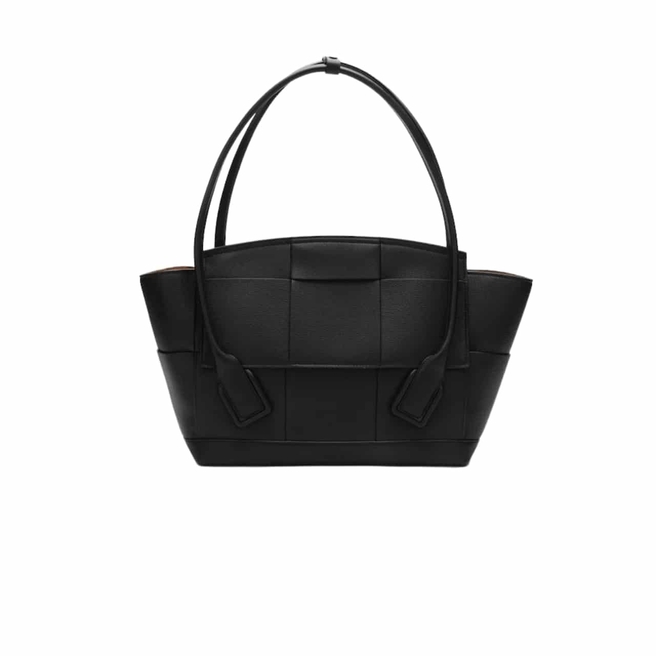 B0tt*ga Ven*ta Arco Handbag Intrecciato Leather In Black 20Cm