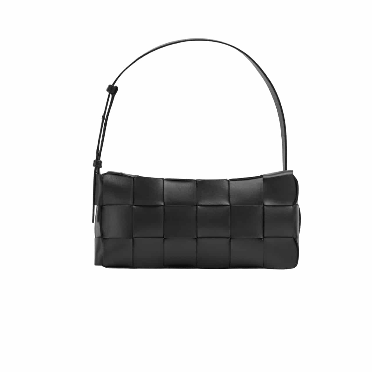 B0tt*ga Ven*ta Brick Cassette Intreccio Leather Shoulder Bag Black 28Cm 709360Vmay18425