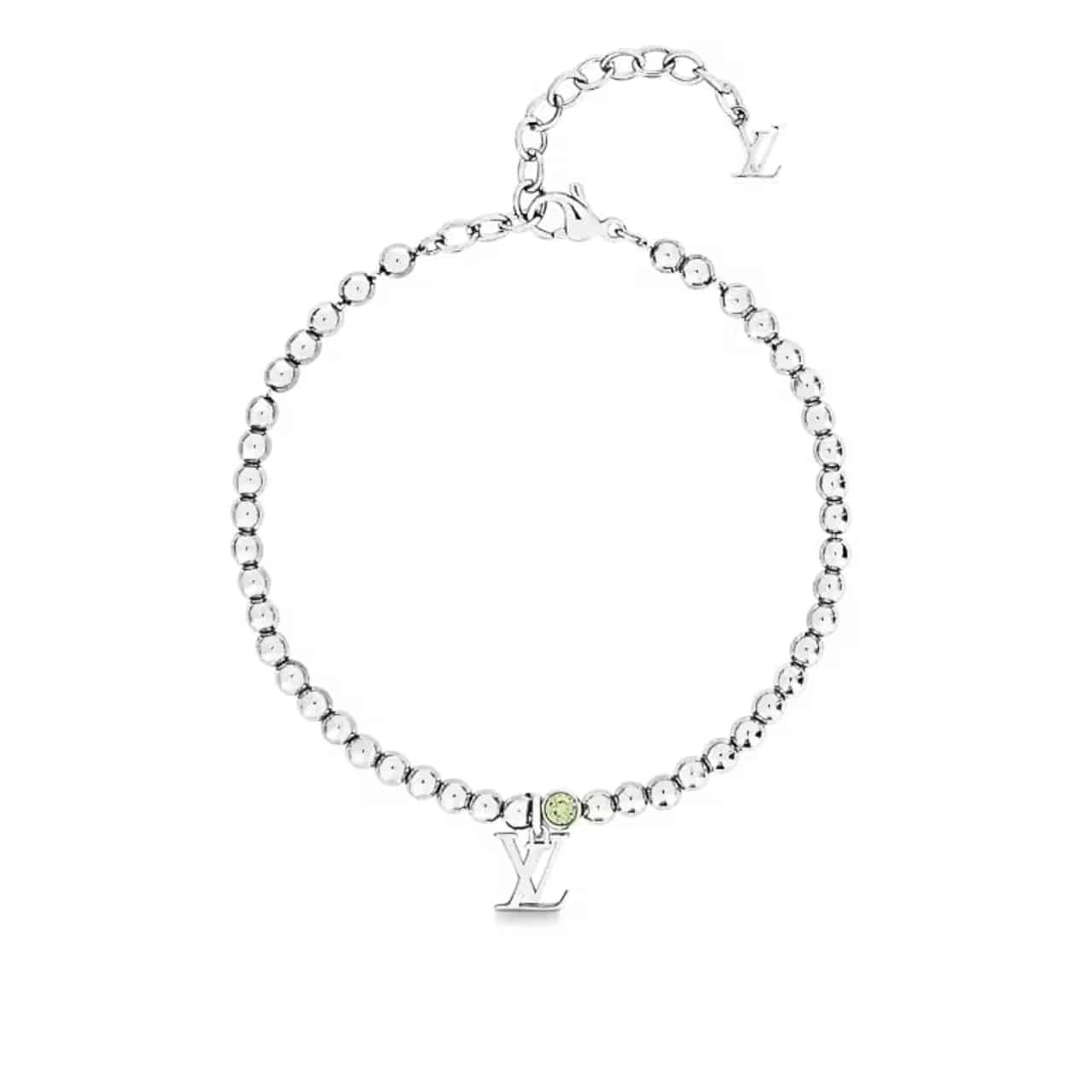 L0vis Vvtt0n Nano Beads Bracelet In Silver Tone