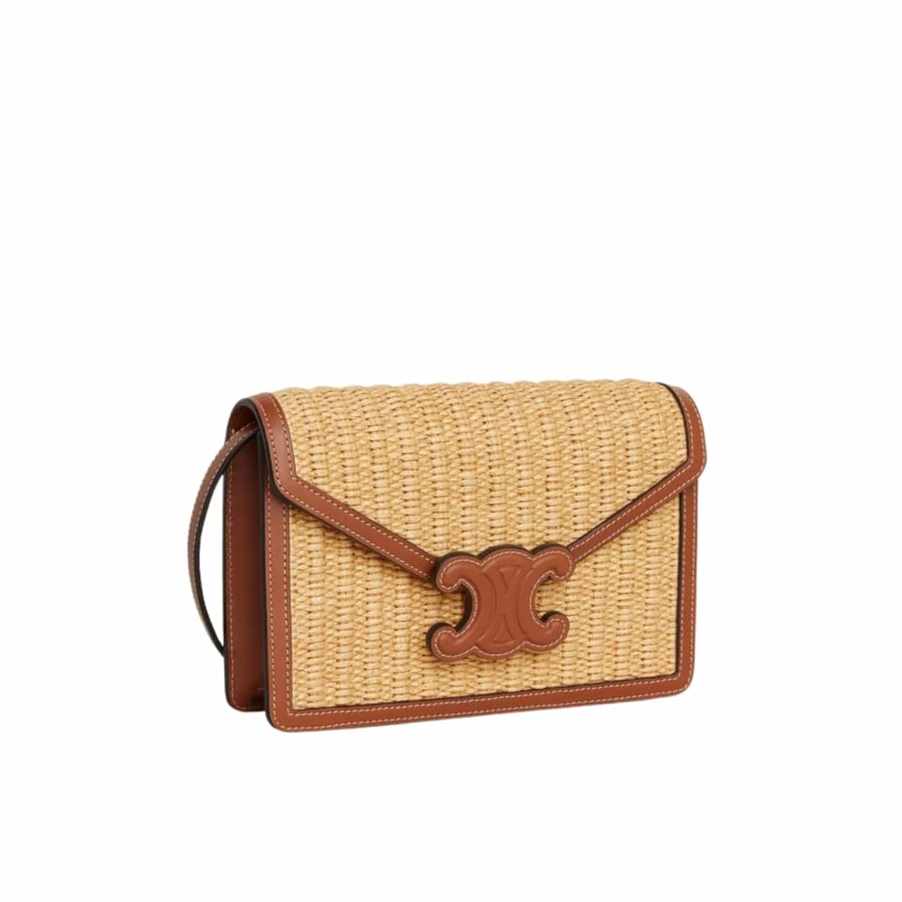 Ce1i*e Wallet On Strap Cuir Triomphe In Raffia Natural 20Cm 10L042Eww 02Nt