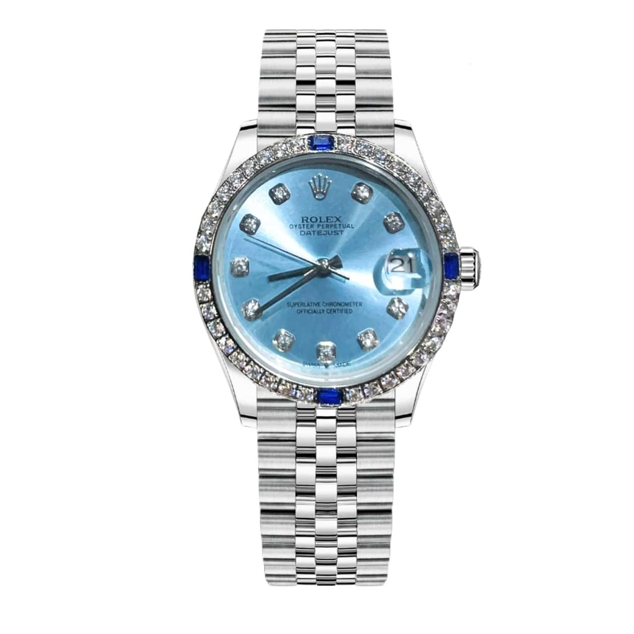 R01ex Datejust White Gold Ice Blue D1am0nd 36Mm