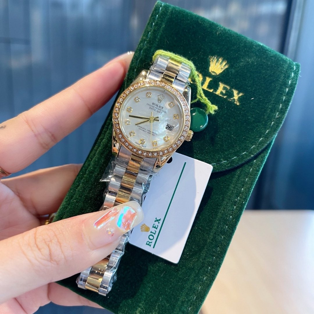 R01ex Datejust D1am0nd Dial Silver And Gold In White 28Mm